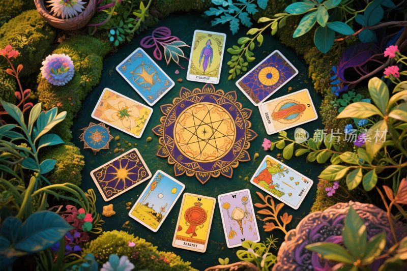 塔罗牌占卜插画