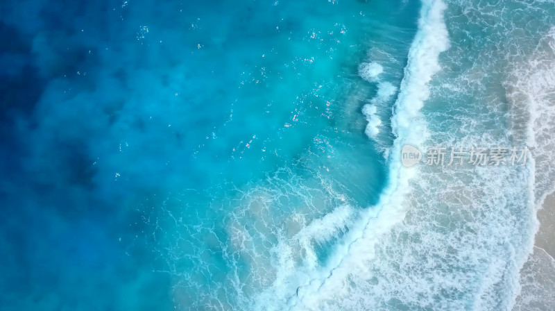 蓝色大海海水拍打海岸电脑壁纸小清新背景