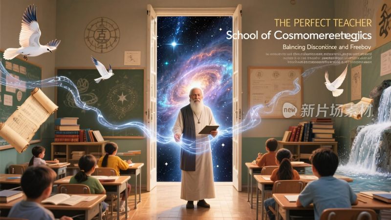 宇宙主题教育课堂插画