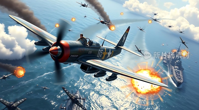 海空激战战斗机群与敌舰的对决