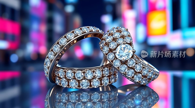 璀璨钻戒闪耀夜色