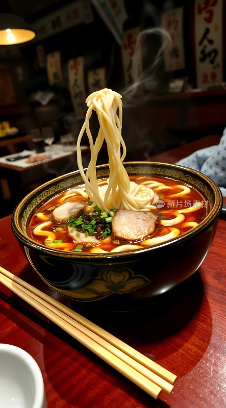 热气腾腾的拉面大碗