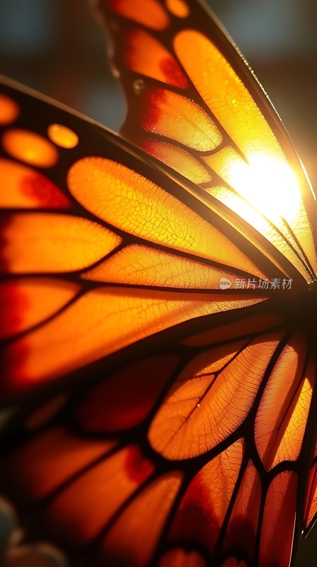 阳光下的蝴蝶翅膀