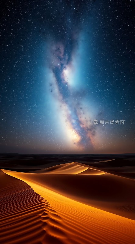 星空下的金色沙漠