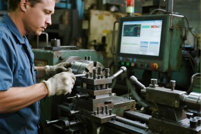 工厂内工人操作机器 工厂内工人操作机器