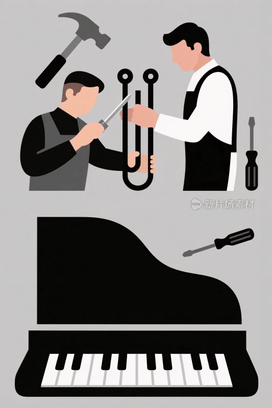 音乐维修场景插画