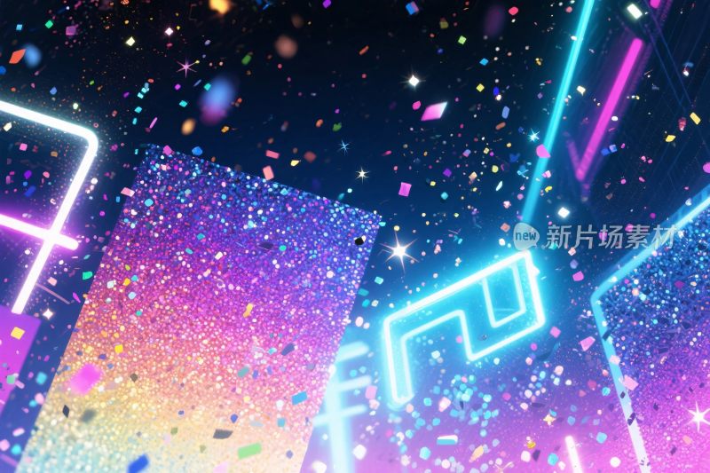 炫彩霓虹粒子场景