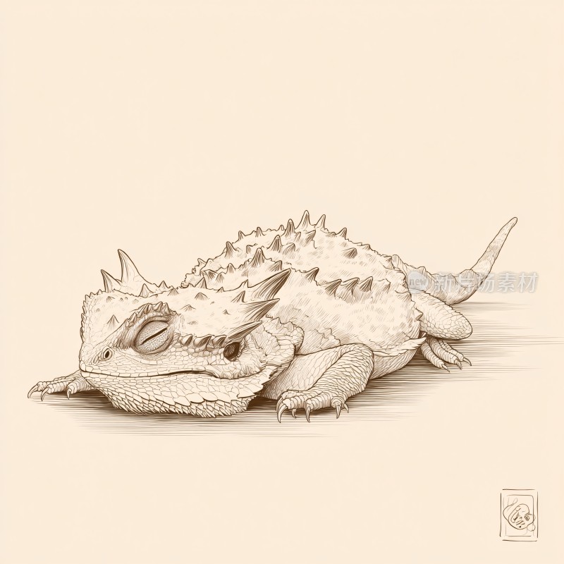 手绘蜥蜴插画