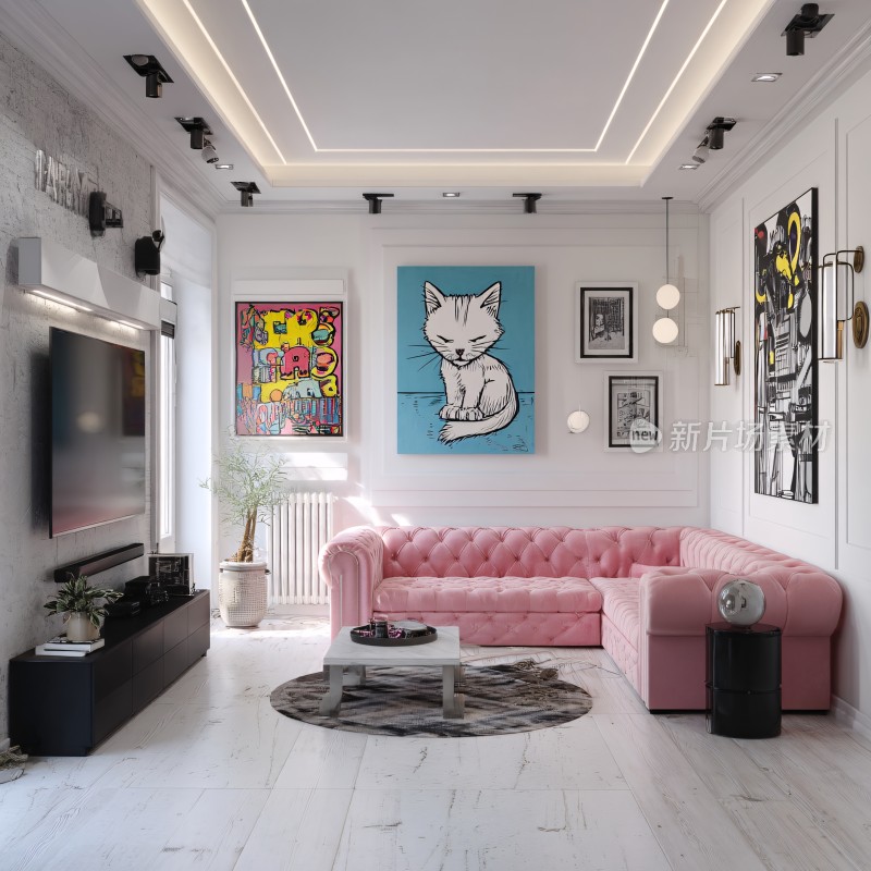 现代简约风客厅室内场景