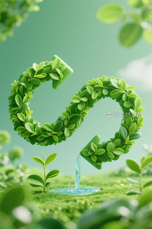 绿色循环箭头插画