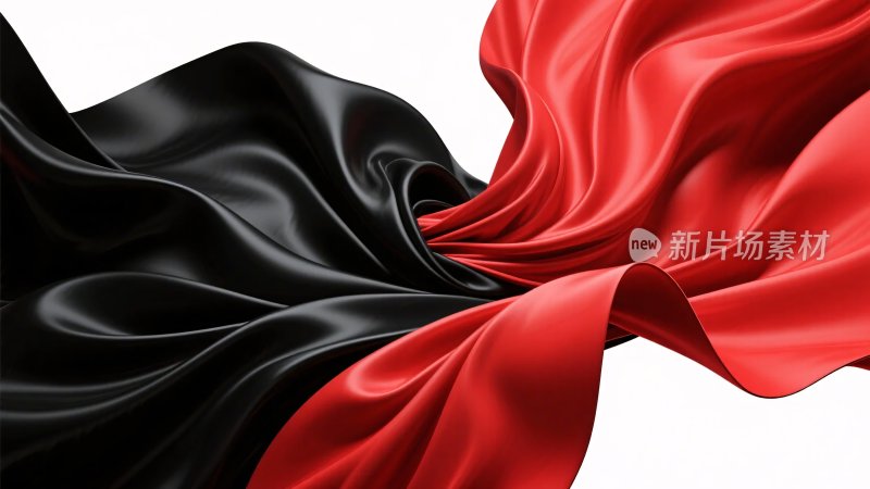 飘动的黑红双色丝绸