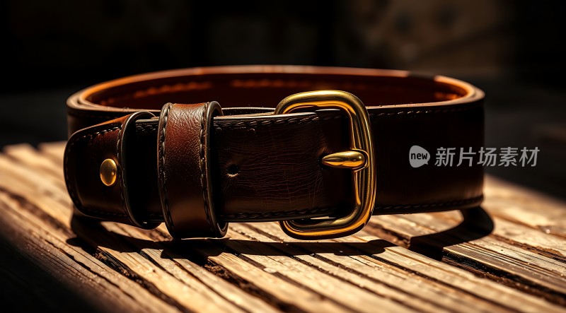 新片场素材棕色皮带特写