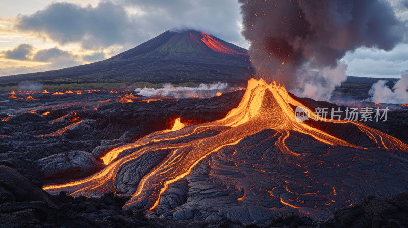 火山岩浆喷发地壳运动自然景观