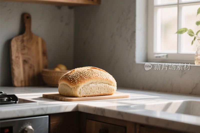 厨房面包静物场景