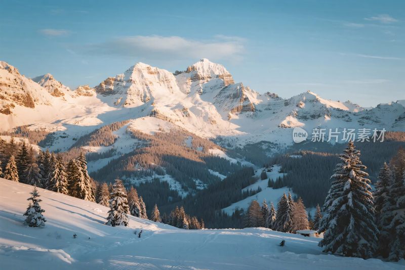 雪山雪景自然风光