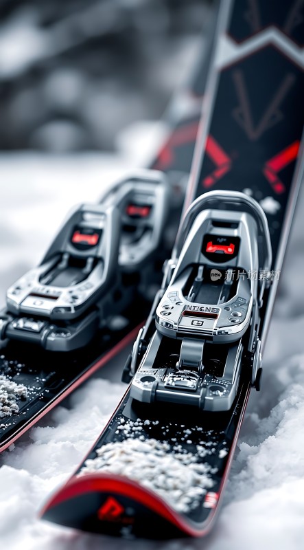 雪地上的滑雪板