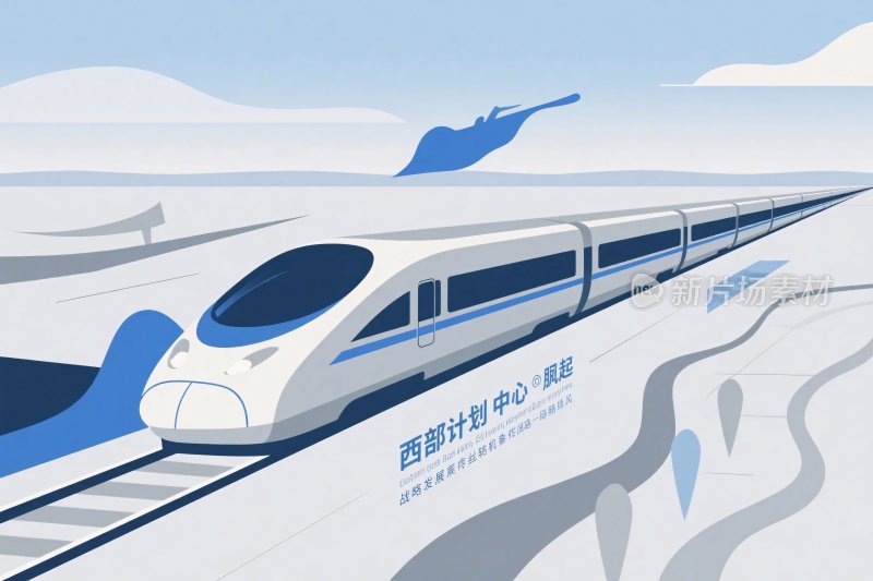 高铁插画展示图