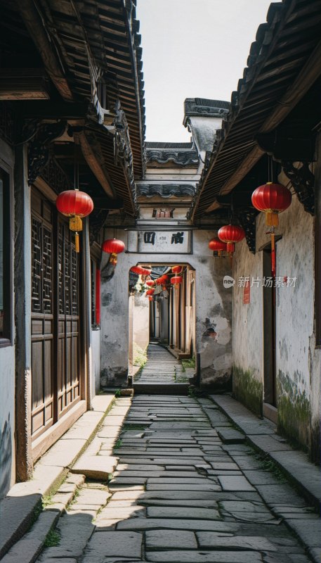 绍兴古镇弄堂景