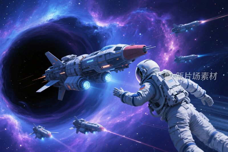 科幻太空宇航员插画