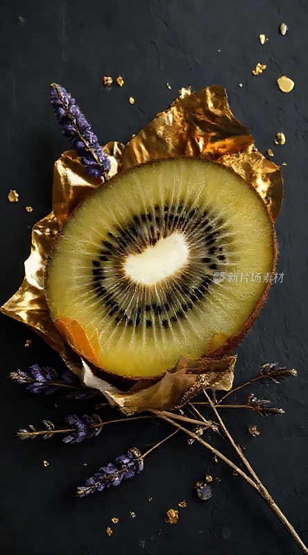黄金包装下的奇异果切片