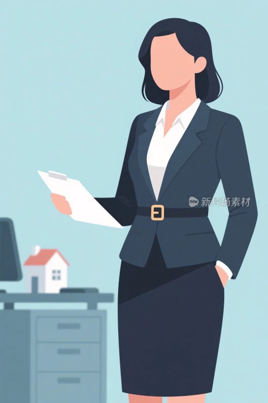 商务女性办公插画