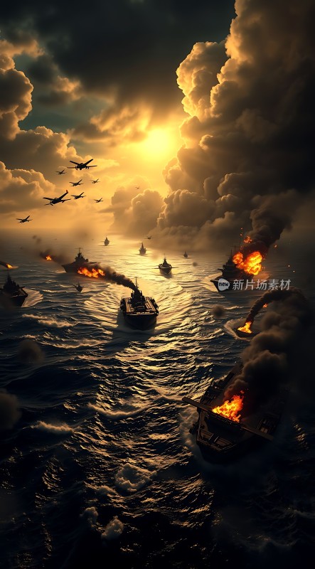 海战风云夕阳下的激战