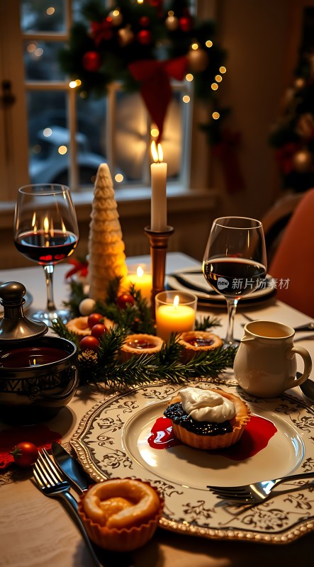 圣诞烛光晚餐温馨浪漫