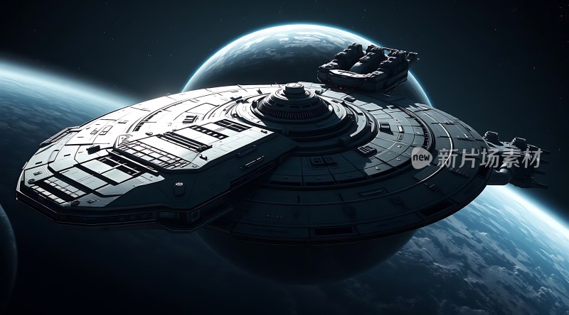 星际飞船环绕地球飞行