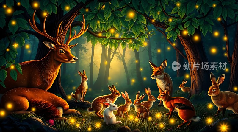 森林里的动物聚会