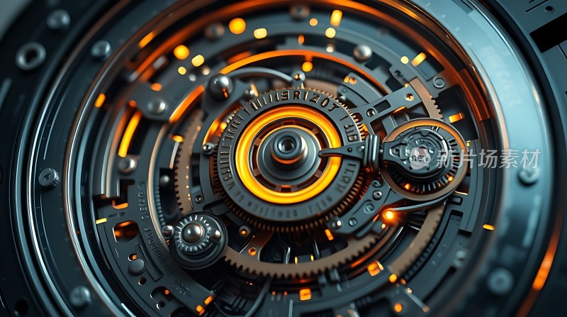 机械之心齿轮与光晕交织的神秘世界