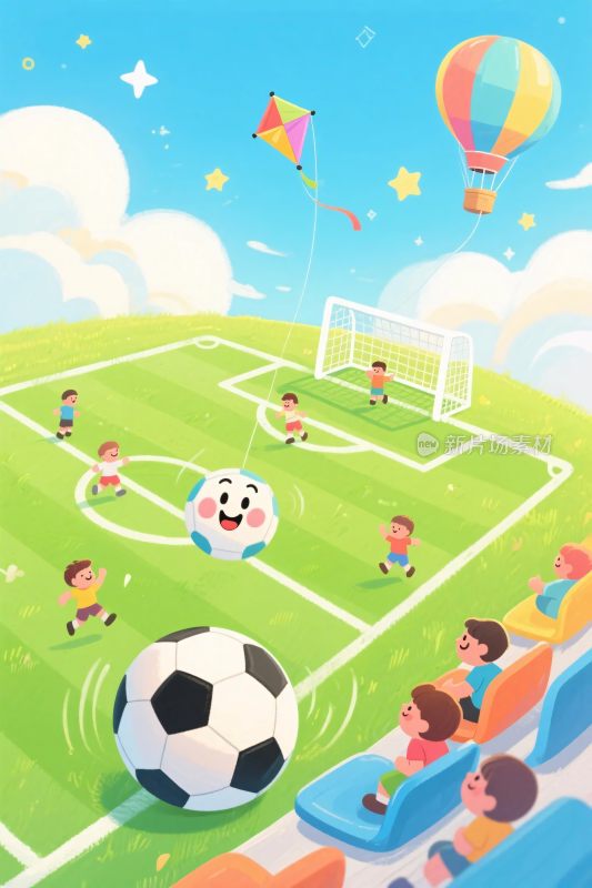 卡通足球比赛插画