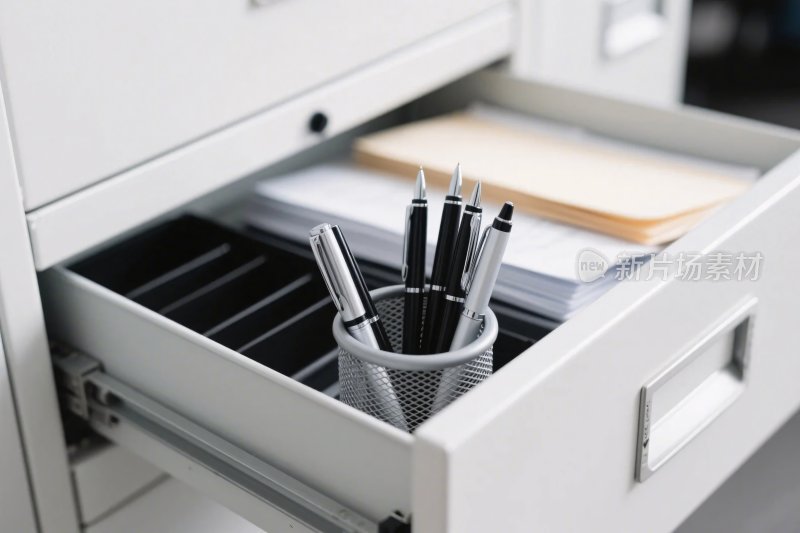 办公室抽屉文件与文具