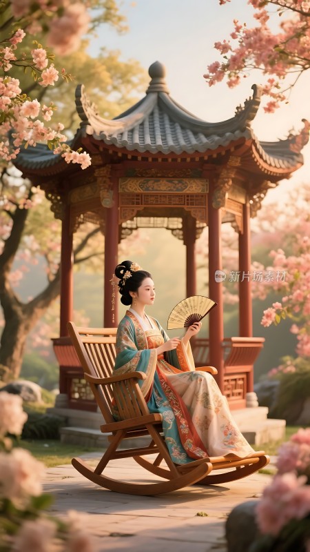 汉服佳人古亭春色