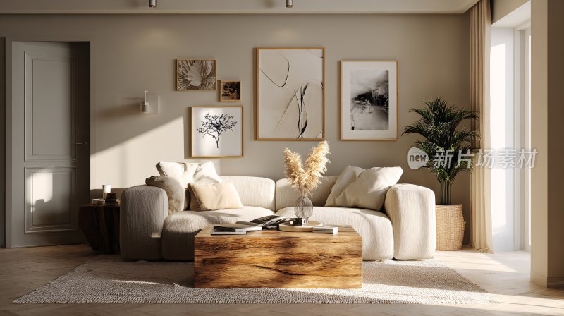 温馨简约风客厅室内场景