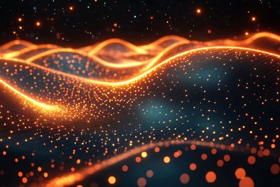 炫彩流动的光线波浪背景