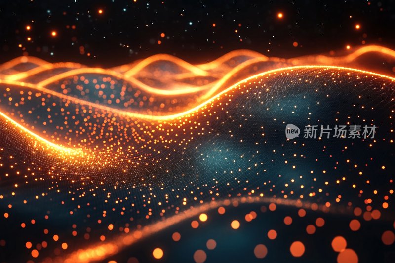 炫彩流动的光线波浪背景