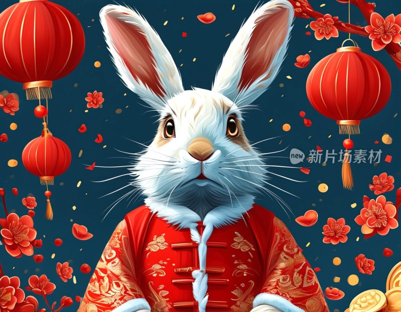 兔年春节插画