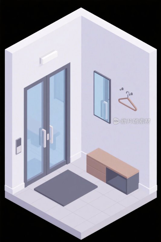 室内等距插画场景