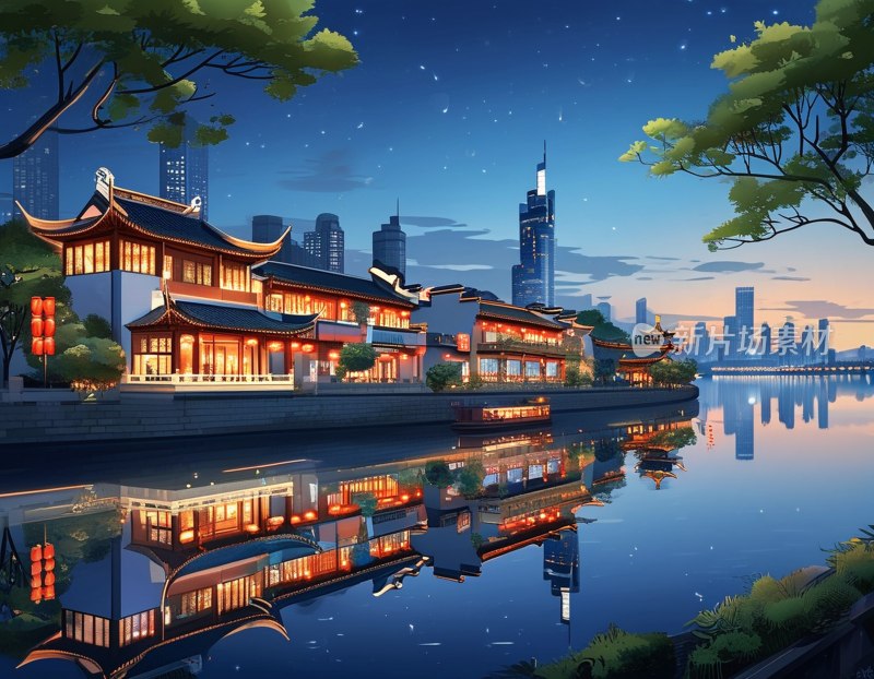 南京夜景摩天群