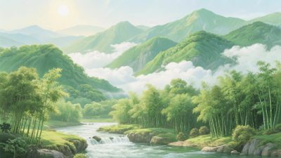 山水风景插画 山水风景插画