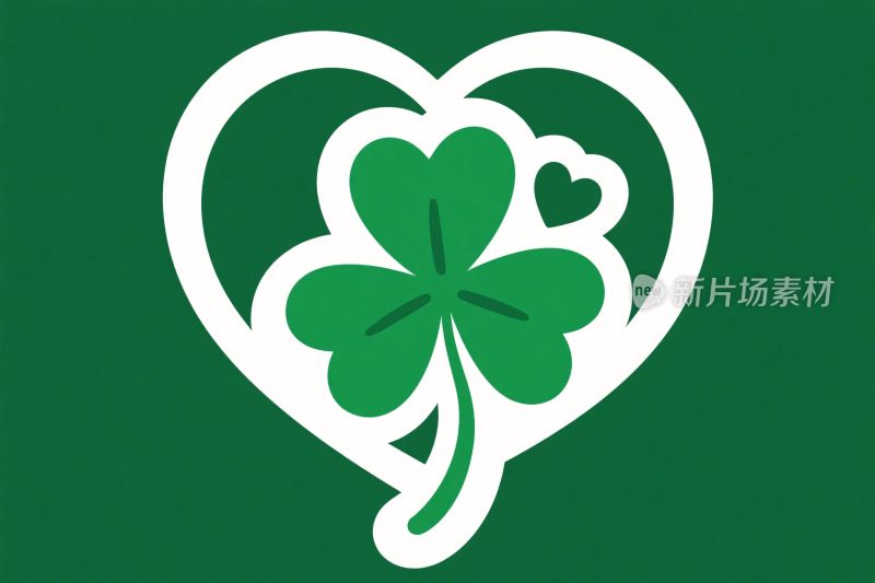 爱心四叶草插画