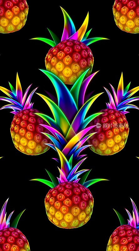 彩色菠萝图案
