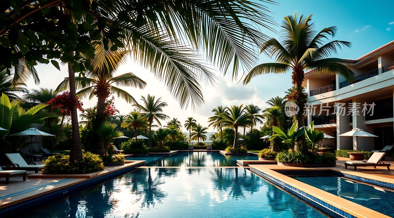 热带风情泳池度假胜地