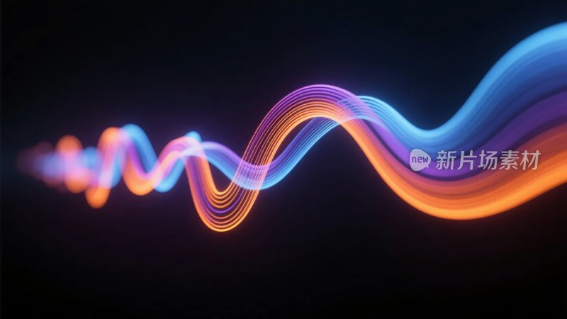 炫彩光效波浪线条画面