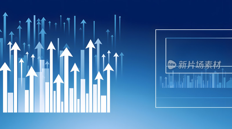 抽象蓝色金融增长箭头和图表