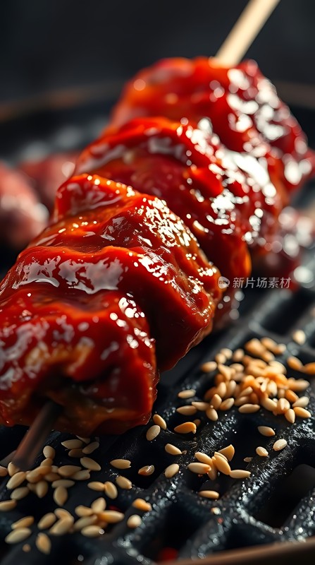 烤串香辣诱人芝麻点缀美味升级！