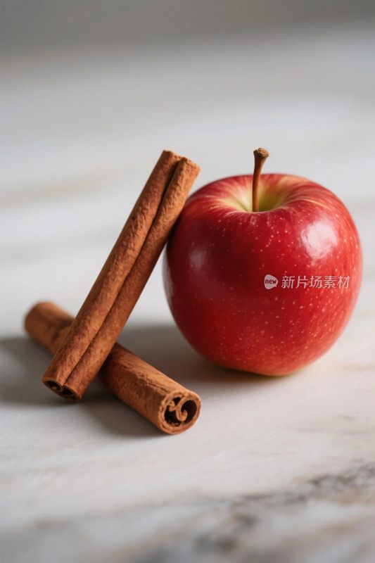 苹果与肉桂静物图