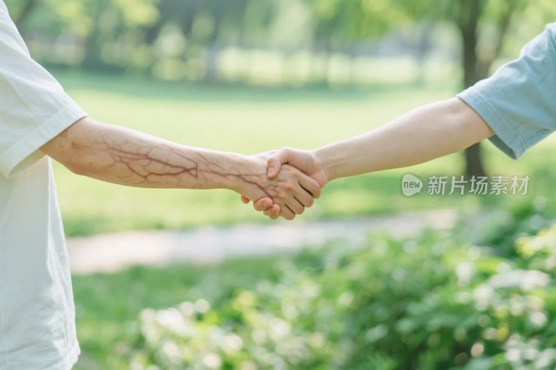 握手互动户外场景