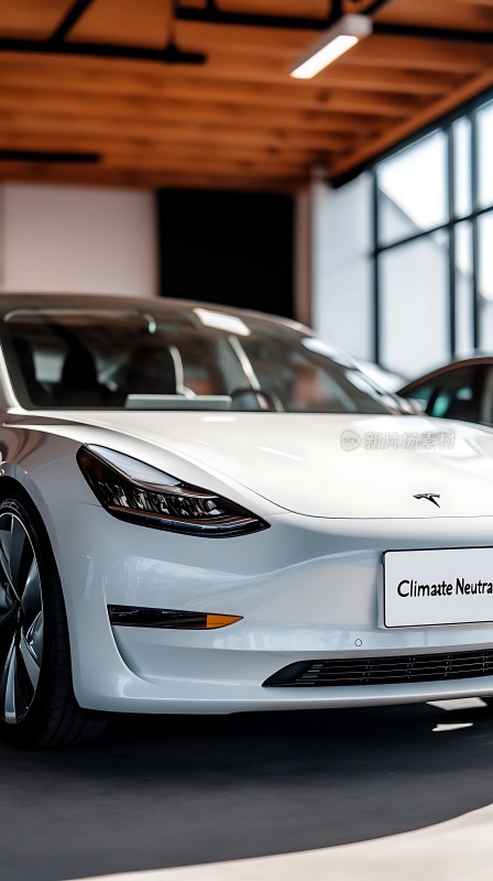 白色新能源汽车环保科技感十足