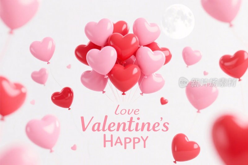 情人节爱心气球装饰